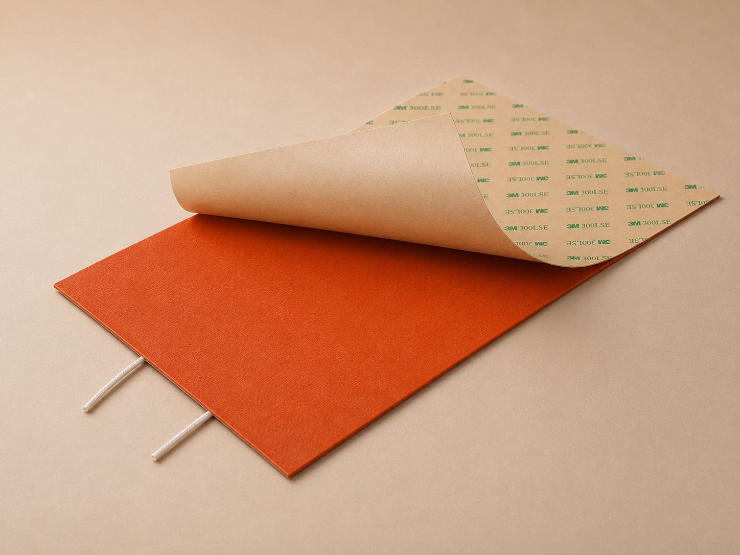 Silicone heater with pressure-sensitive adhesive backing