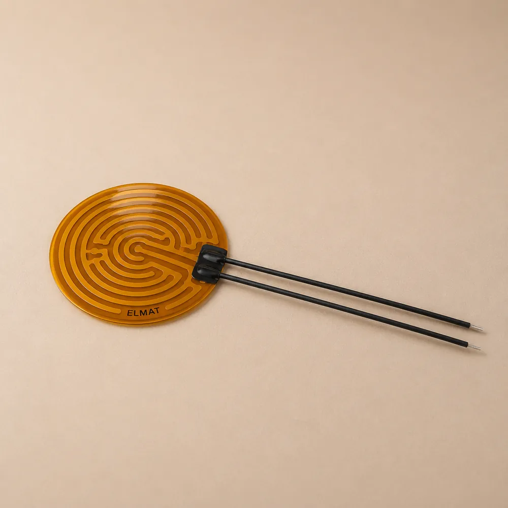 Round adhesive Kapton flexible heater with etched-foil circuit