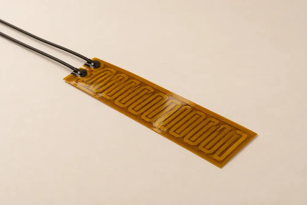 Ultra-thin Kapton heater strip for tight spaces